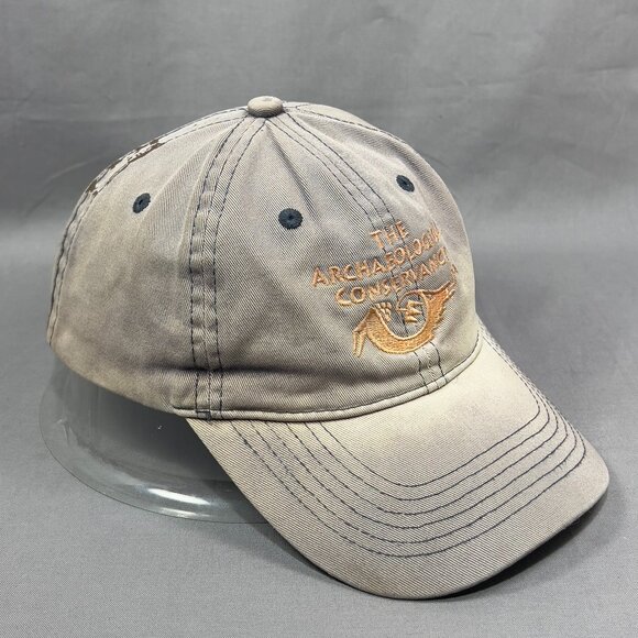 Archaeological Conservancy Strapback Cap Hat Gray Outdoor Distressed Logo Mens - Picture 6 of 14